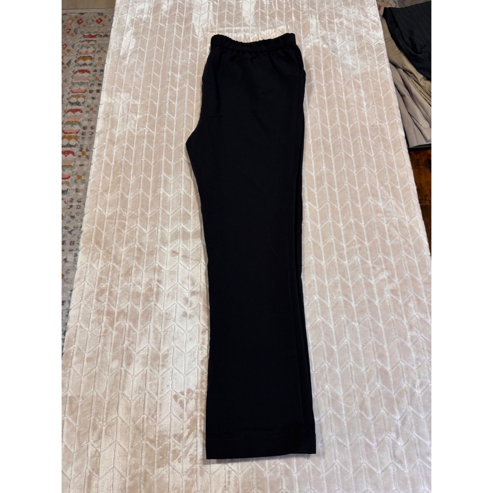 Eileen Fisher Black Straight Leg Dress Pants Elastic Waist Quiet Luxury Size L - Picture 12 of 13